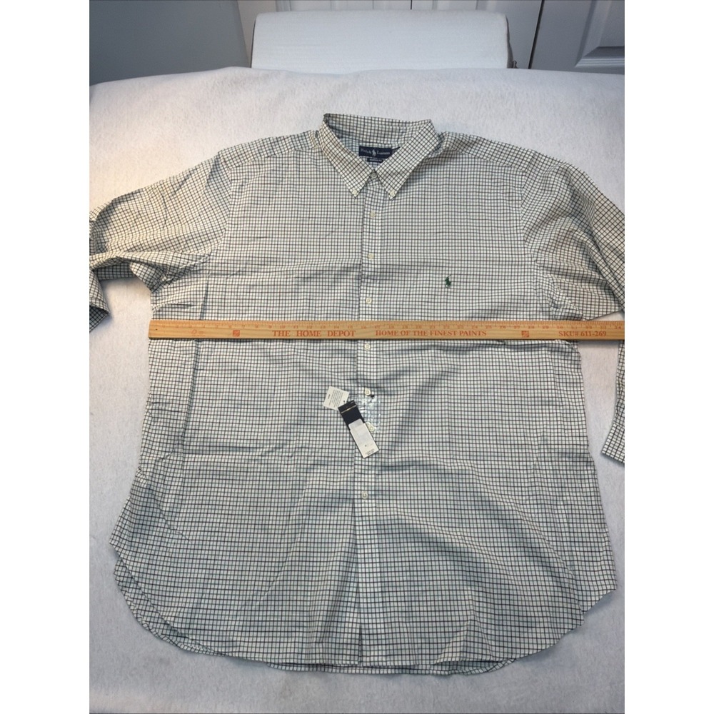 RALPH LAUREN MEN'S CLASSIC FIT GREEN CHECKED BUTTON DOWN SHIRT SIZE 4XLT NWT - Picture 7 of 16
